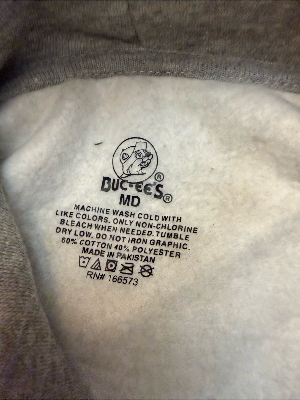 Buc-ee's Gray Pullover Hoodie with Logo Interior Print - Picture 2 of 5